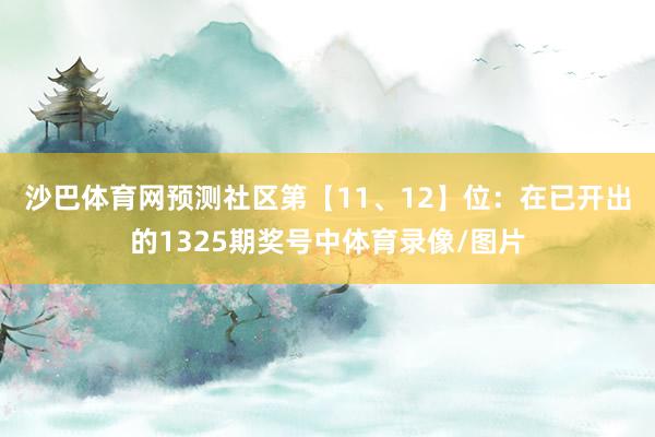 沙巴体育网预测社区　　第【11、12】位：在已开出的1325期奖号中体育录像/图片