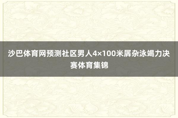 沙巴体育网预测社区男人4×100米羼杂泳竭力决赛体育集锦